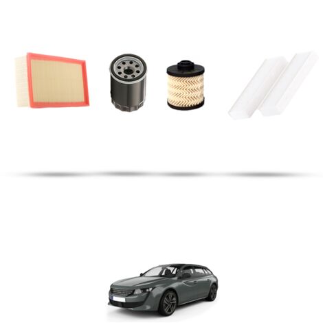 Kit tagliando 4 filtri compatibile con Peugeot 508 II (R8) 2.0 BlueHDI 120kw Dal 2018