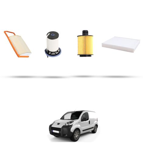 Kit tagliando 4 filtri compatibile con Peugeot Bipper 1.3 HDI 55kw Dal 2010