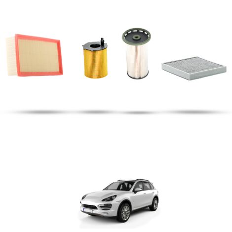 Kit tagliando 4 filtri compatibile con Porsche Cayenne II (958) 3.0 v6 Diesel 176Kw dal 2010