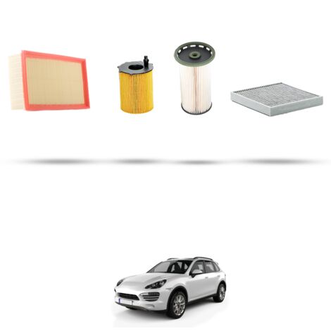 Kit tagliando 4 filtri compatibile con Porsche Cayenne II (958) 3.0 v6 Diesel 180Kw dal 2011