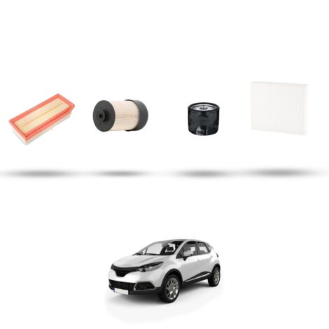 Kit tagliando 4 filtri compatibile con Renault Captur (J5,H5) 1.5 DCI 110 81kw dal 2015