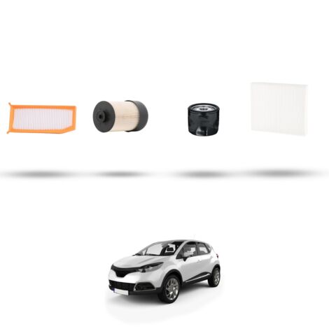 Kit tagliando 4 filtri compatibile con Renault Captur (J5,H5) 1.5 DCI 90 66kw dal 2013
