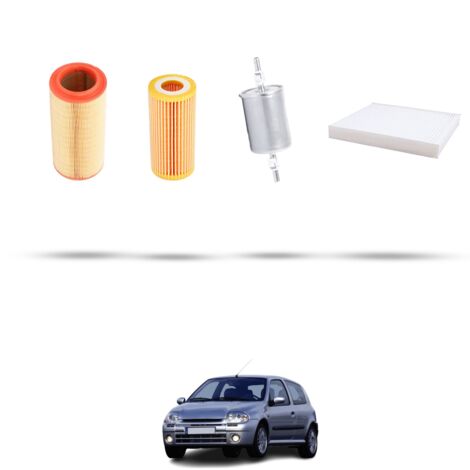 Kit tagliando 4 filtri compatibile con Renault Clio II 1.2 43kw Dal 1998