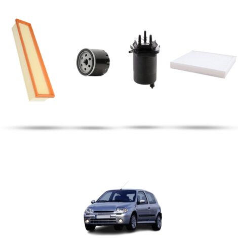 Kit tagliando 4 filtri compatibile con Renault Clio II 1.5 dci 48kw Dal 2001