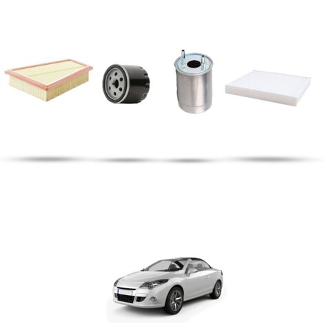 Kit tagliando 4 filtri compatibile con Renault Megane CC 1.5 Dci 81kw Dal 2010
