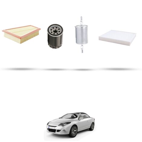 Kit tagliando 4 filtri compatibile con Renault Megane CC 2.0 16V 103kw dal 2010