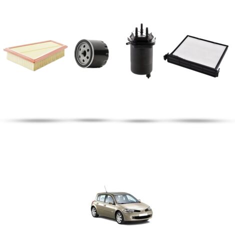 Kit tagliando 4 filtri compatibile con Renault Megane II 1.5 dci 60kw Dal 2002