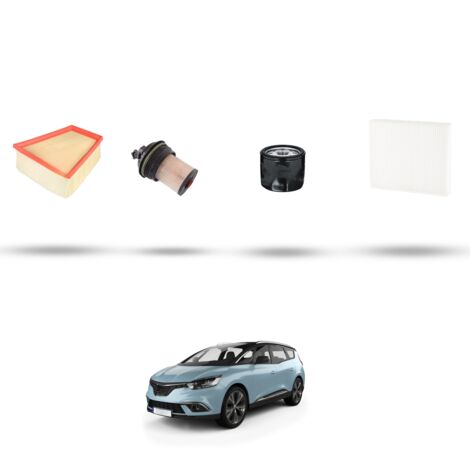 Kit tagliando 4 filtri compatibile con Renault Scenic IV / Grand Scenic 1.5 Dci Hybrid 81kw Dal 2017