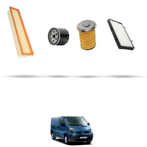Kit tagliando 4 filtri compatibile con Renault Trafic II 1.9 dci 60kw dal 2001