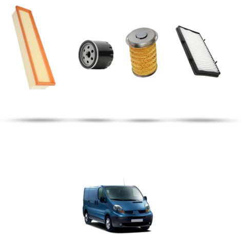 Kit tagliando 4 filtri compatibile con Renault Trafic II 1.9 dci 74kw dal 2001