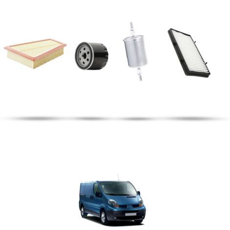 Kit tagliando 4 filtri compatibile con Renault Trafic II 2.0 16v 88kw dal 2001