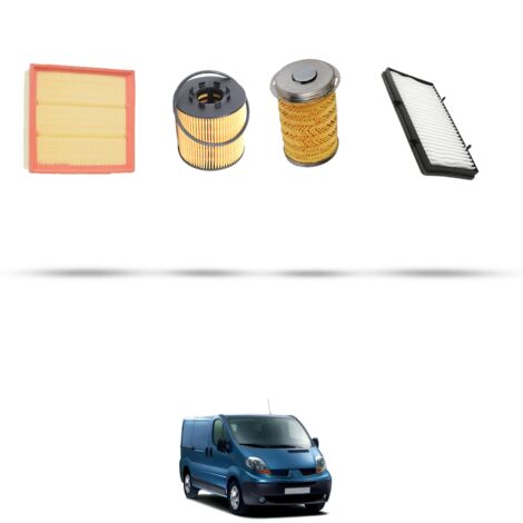 Kit tagliando 4 filtri compatibile con Renault Trafic II 2.5 dci 99kw dal 2002