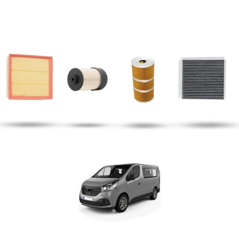 Kit tagliando 4 filtri compatibile con Renault Trafic III 1.6 Dci 103kw dal 2014
