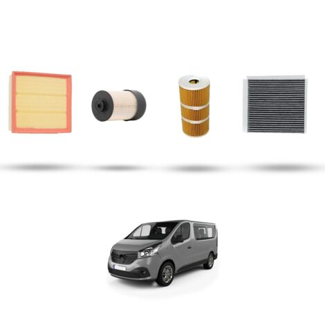 Kit tagliando 4 filtri compatibile con Renault Trafic III 1.6 Dci 107kw dal 2015