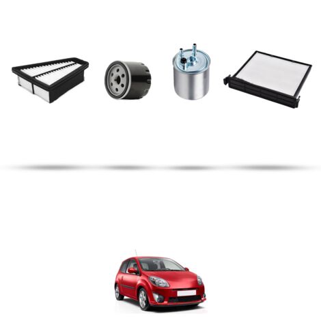 Kit tagliando 4 filtri compatibile con Renault Twingo II 1.5 dci 55kw Dal 2010