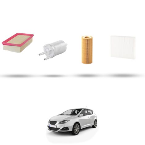 Kit tagliando 4 filtri compatibile con Seat Ibiza III 1.2 12v 51kw dal 2006 al 2009