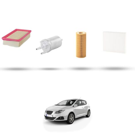 Kit tagliando 4 filtri compatibile con Seat Ibiza III 1.2 6v 44kw dal 2007 al 2009