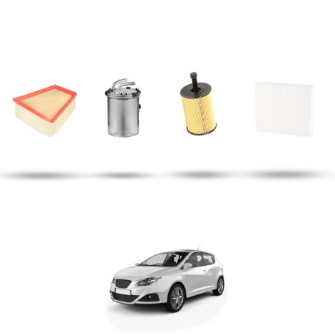 Kit tagliando 4 filtri compatibile con Seat Ibiza III 1.4 TDI 51kw dal 2005 al 2009