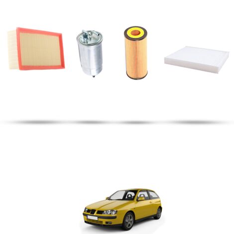 Kit tagliando 4 filtri compatibile con Seat Ibiza III 1.9 SDI 47kw dal 2002 al 2009