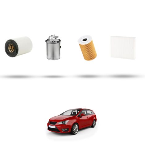 Kit tagliando 4 filtri compatibile con Seat Ibiza IV 1.6 TDI 77kw dal 2009