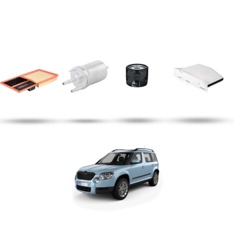 Kit tagliando 4 filtri compatibile con Skoda YETI (5L) 1.4 TSI 92kw Dal 2015