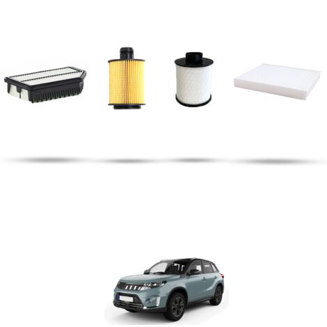 Kit tagliando 4 filtri compatibile con Suzuki Vitara II 1.6 DDIS 88kw Dal 2015