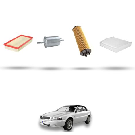 Kit tagliando 4 filtri compatibile con Volvo C70 I 2.0 Turbo 120Kw dal 2000 al 2005