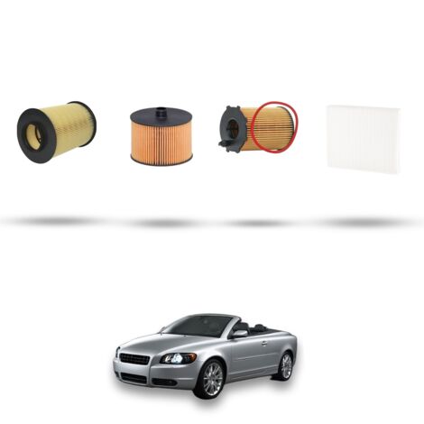Kit tagliando 4 filtri compatibile con Volvo C70 II 2.0 Diesel 100kw Dal 2008
