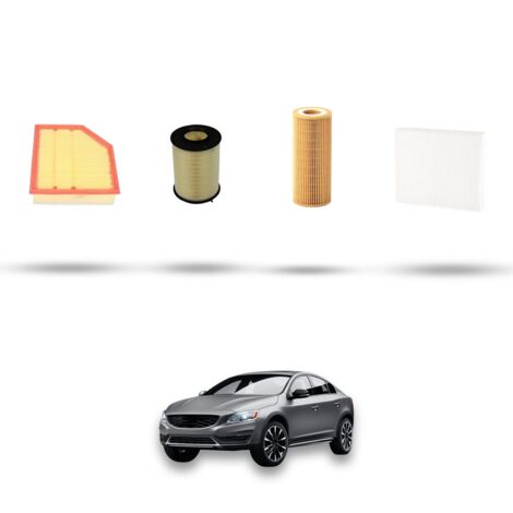 Kit tagliando 4 filtri compatibile con Volvo S60 II V60 Cross Country 2.0 D3 100kw dal 2012