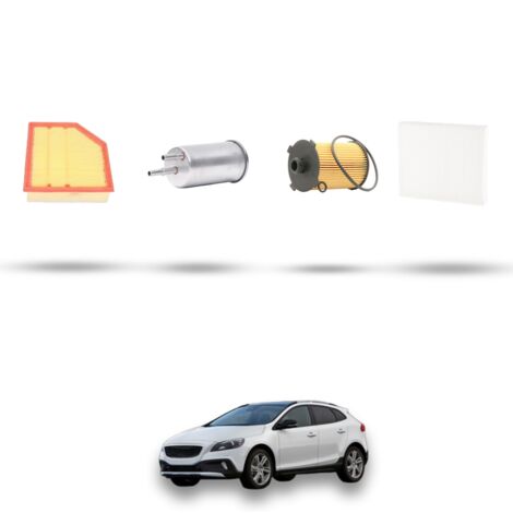 Kit tagliando 4 filtri compatibile con Volvo V40 II V40 Cross Country Dal 1.5 T2 90kw 2015