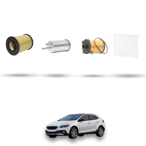 Kit tagliando 4 filtri compatibile con Volvo V40 II V40 Cross Country Dal 1.6 T4 147kw 2012