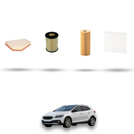 Kit tagliando 4 filtri compatibile con Volvo V40 II V40 Cross Country Dal 2.0 D4 130kw 2012