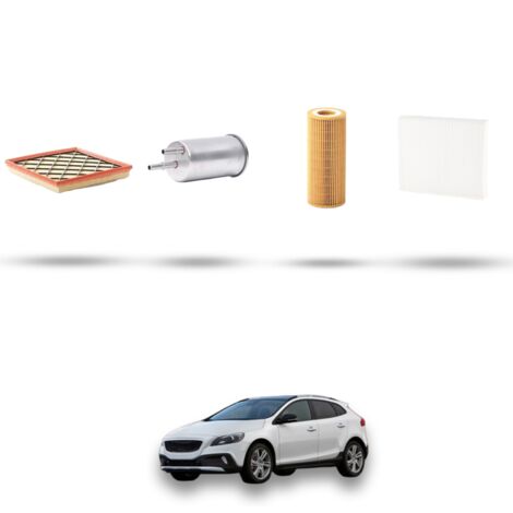 Kit tagliando 4 filtri compatibile con Volvo V40 II V40 Cross Country Dal 2.0 T5 157kw dal 2012 al 2015