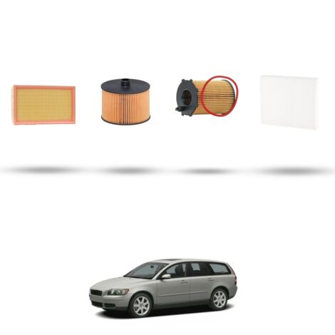 Kit tagliando 4 filtri compatibile con Volvo V50 2.0 D4 (545) 96kw Dal 2005 al 2006