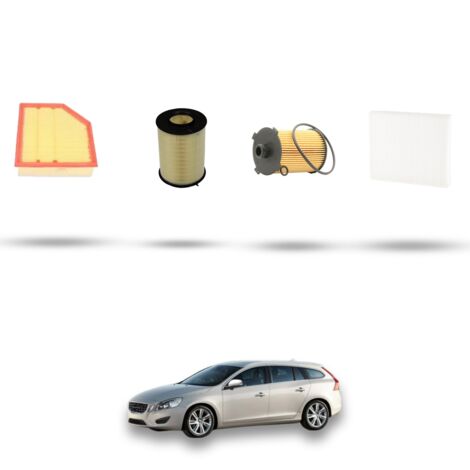 Kit tagliando 4 filtri compatibile con Volvo V60 2.4 D4 140Kw dal 2015