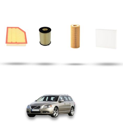 Kit tagliando 4 filtri compatibile con Volvo V70 III 2.0 D3/D4 120kw Dal 2010