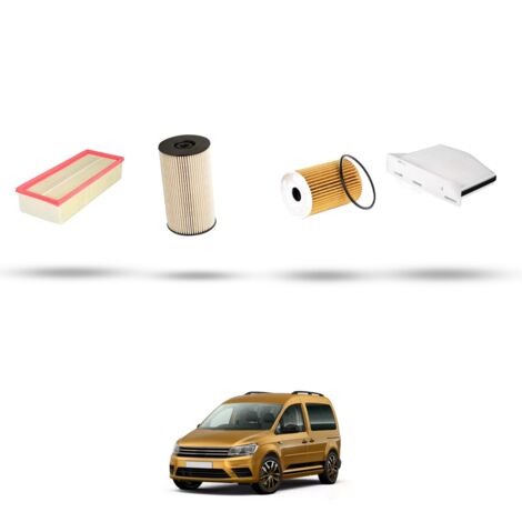Kit tagliando 4 filtri compatibile con Vw Caddy IV (2K SA SE) 1.6 TDI 55kw Dal 2015