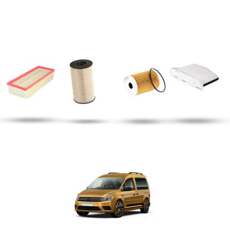 Kit tagliando 4 filtri compatibile con Vw Caddy IV (2K SA SE) 1.6 TDI 75kw Dal 2015