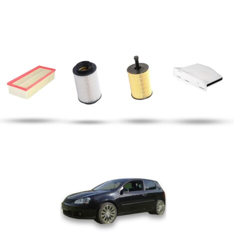 Kit tagliando 4 filtri compatibile con Vw Golf V (1K1,1K5,AJ5,5M1,521) 1.9 TDI 66kw Dal 2004 Al 2009