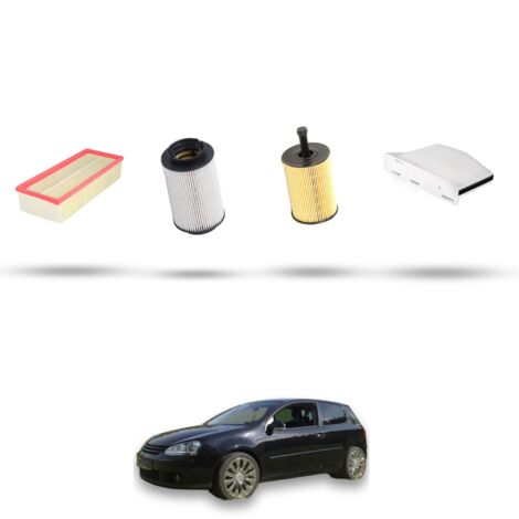 Kit tagliando 4 filtri compatibile con Vw Golf V (1K1,1K5,AJ5,5M1,521) 1.9 TDI 77kw Dal 2003 Al 2009