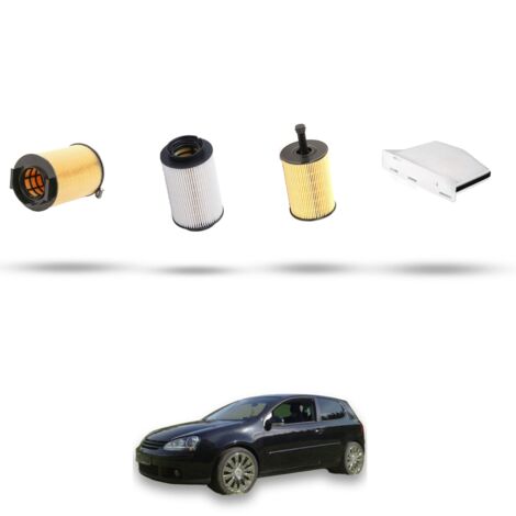 Kit tagliando 4 filtri compatibile con Vw Golf V (1K1,1K5,AJ5,5M1,521) 2.0 SDI 55kw Dal 2003 Al 2009