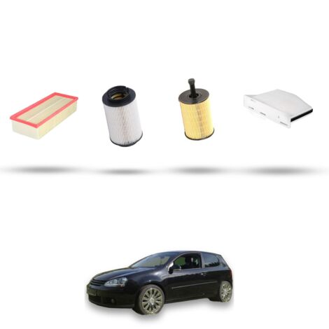 Kit tagliando 4 filtri compatibile con Vw Golf V (1K1,1K5,AJ5,5M1,521) 2.0 TDI 125kw Dal 2005 Al 2009
