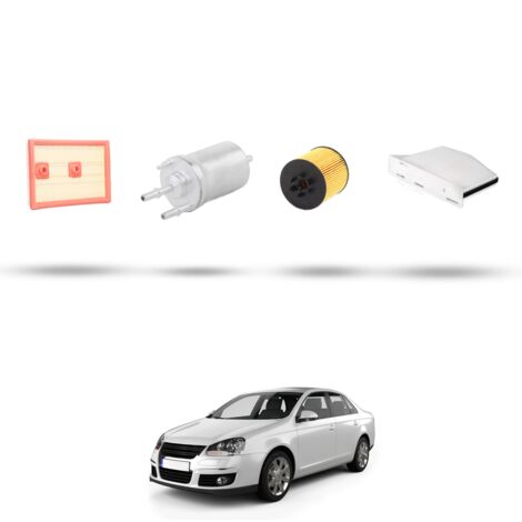 Kit tagliando 4 filtri compatibile con Vw JETTA III (1k2) 1.6 FSI 85kw Dal 2005 al 2010