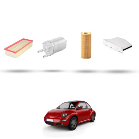 Kit tagliando 4 filtri compatibile con Vw New Beetle / Cabrio (5C) 2.05 V5 125kw Dal 2011 al 2019