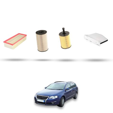 Kit tagliando 4 filtri compatibile con Vw Passat (3c2,3c5) 1.9 TDI 77kw Dal 2005 al 2008