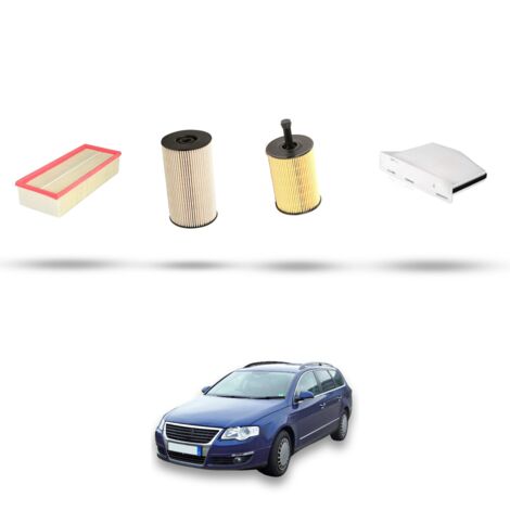 Kit tagliando 4 filtri compatibile con Vw Passat (3c2,3c5) 2.0 TDI 100kw Dal 2005 al 2011