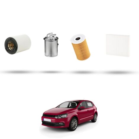 Kit tagliando 4 filtri compatibile con Vw POLO V (6R,6C) 1.6 TDI 55kw Dal 2009