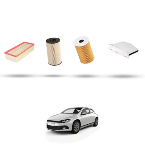 Kit tagliando 4 filtri compatibile con VW Scirocco III (1K8) 2.0 TDI 130kw Dal 2013