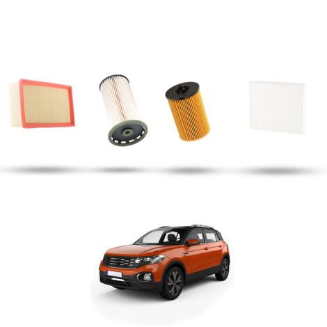 Kit tagliando 4 filtri compatibile con VW T-Cross 1.6 TDI 70kw Dal 2018