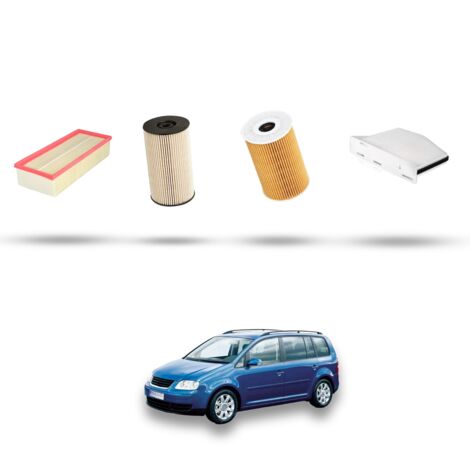 Kit tagliando 4 filtri compatibile con Vw Touran (1T) 1.6 TDI 77kw Dal 2010 al 2015
